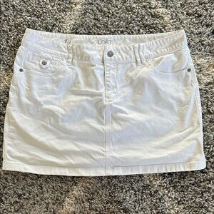 LOFT Women's White Denim Mini Skirt